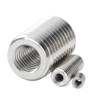 不锈钢内外牙螺母304圆柱螺母通孔螺纹转换螺母柱M234M56M8M10M12