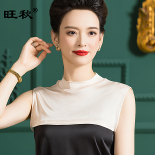 百搭纯色针织桑蚕丝防走光围巾护颈脖套假领子 防晒真丝围脖女薄款