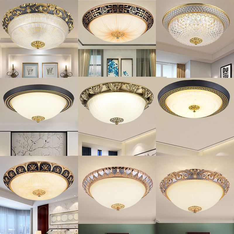 卧室吸顶灯LED圆形温馨灯具欧式三色变光智能语音房间灯时尚浪漫