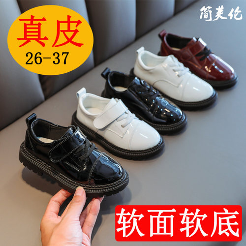 春夏女童加绒英伦风黑色时尚皮鞋