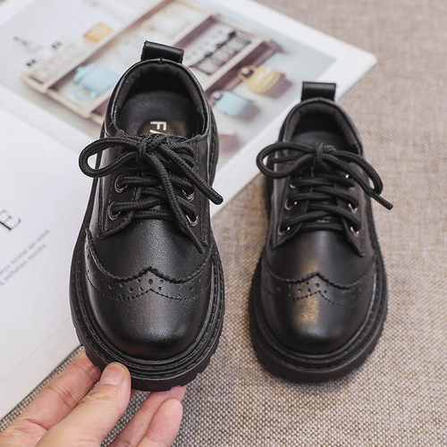 男童皮鞋真皮软底春秋黑色儿童