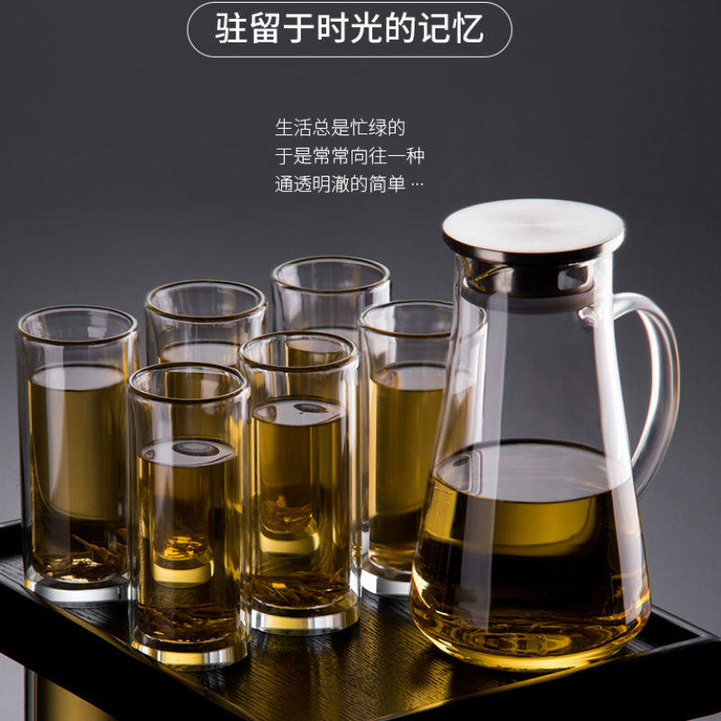 高硼硅玻璃冷水壶凉茶壶家用冷热两用水壶晾水壶轻奢高级感烧水壶