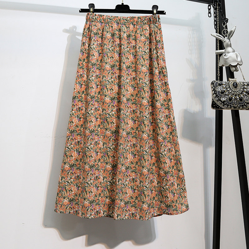 小雏菊半身裙a字裙女夏雪纺长裙2020新款高腰包臀裙中长款碎花裙