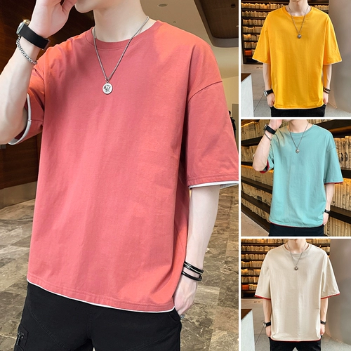 Летняя трендовая футболка с коротким рукавом, хлопковая цветная летняя одежда, оверсайз, коллекция 2022