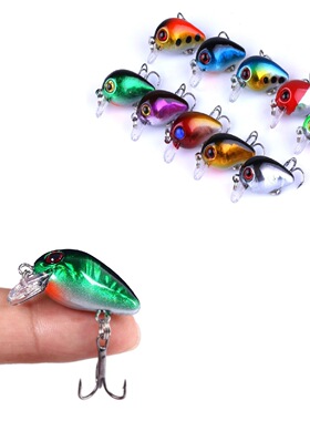 摇滚小胖子外贸路亚鱼饵3cm1.5克微物鱼饵迷你浮水假饵仿生鱼