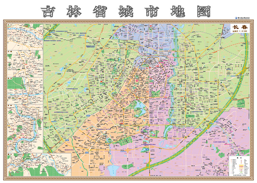 ln 中国分省地图系列 吉林省地图 双面版 新版吉林省地图挂图 长春