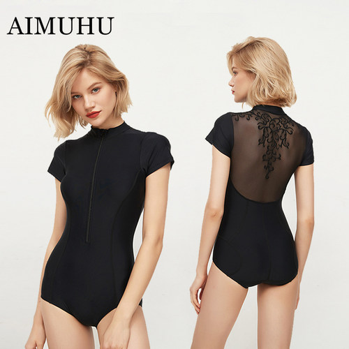 连体泳衣女纯高级潜水服保守