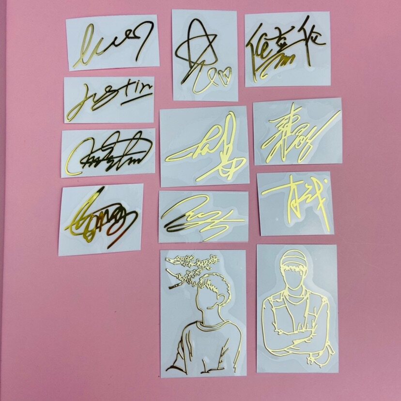 七月diy滴胶手机壳金属贴明星签名肖战王一博华晨宇蔡徐坤黄明昊