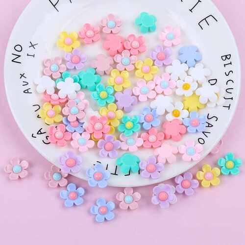 diy手作风奶油胶树脂五瓣花