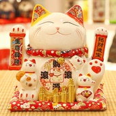 招财猫摆件开业生意兴隆大号自动摇手前台家居客厅装 饰发财猫礼品