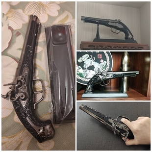 拍照高级感摆件轻奢复古火铳工艺品燧发枪品小众桌面模型火枪道具