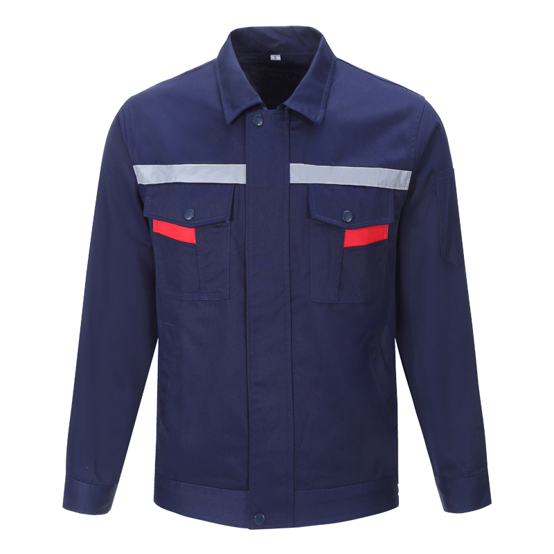 春秋長(zhǎng)袖焊工工作服男耐臟反光條