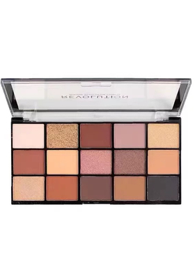 Makeup Revolution15色丝绒玫瑰珠光哑光大地色眼影盘防水