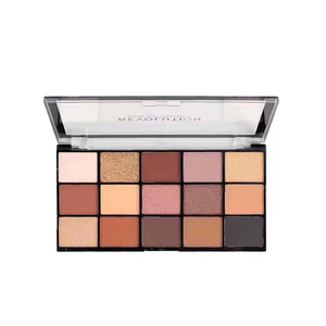 Makeup Revolution15色丝绒玫瑰珠光哑光大地色眼影盘防水