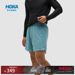 HOKA男士夏季舒适透气防泼水可储物轻盈7英寸二合一运动跑步短裤