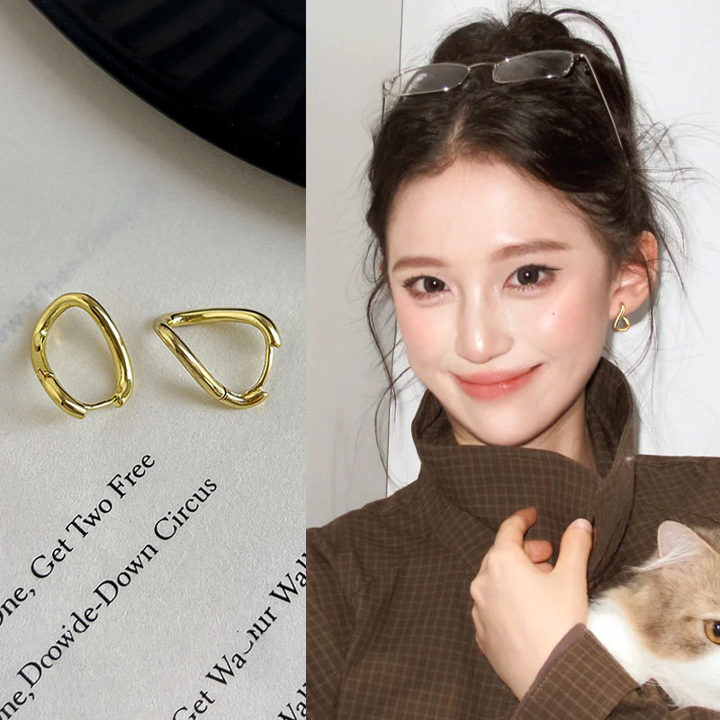 金色几何耳环女士新款爆款