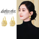 镂空银杏叶蚊香盘耳夹无耳洞女款 新款 高级感夸张独特漂亮耳环耳饰