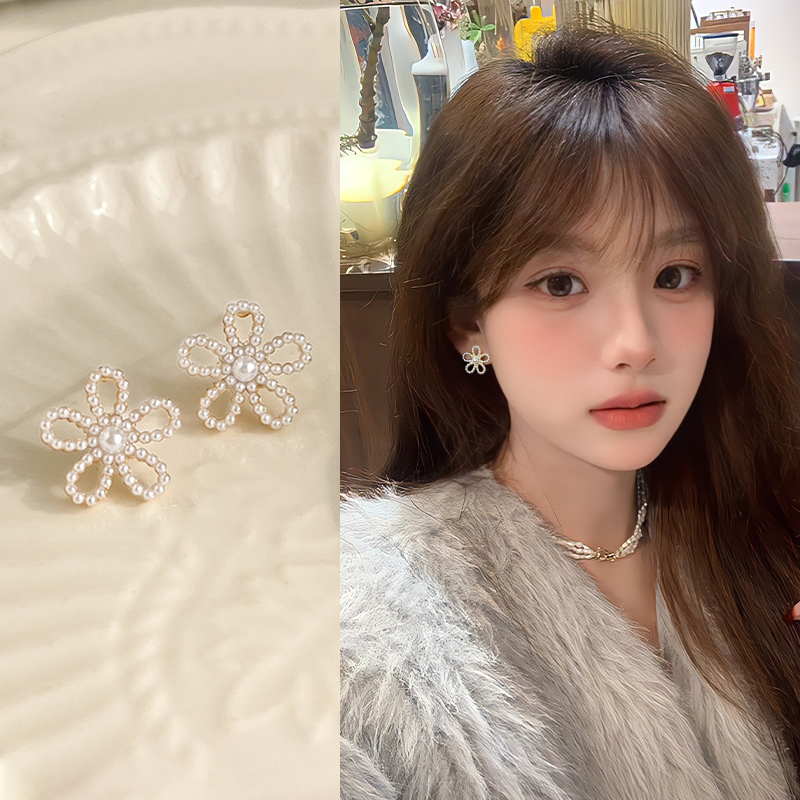 花朵法式蚊香盘耳夹女