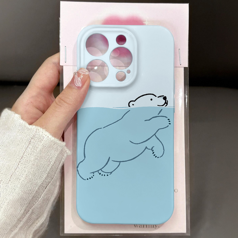 游泳小熊苹果17手机壳