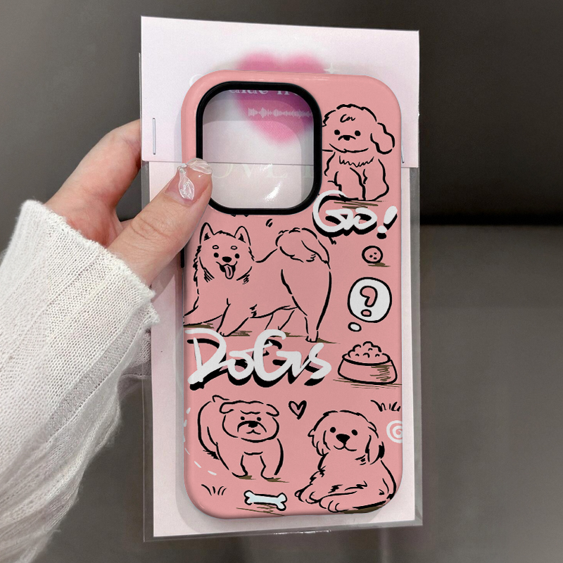 卡通涂鸦猫狗适用苹果17手机壳