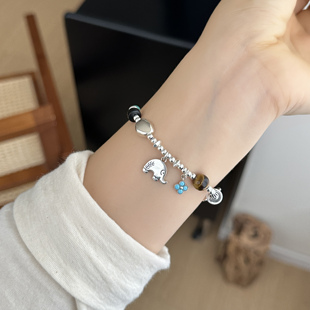 原创设计时尚 小花象 简约气质女小花象银珠纯银手链 JOJO MISS