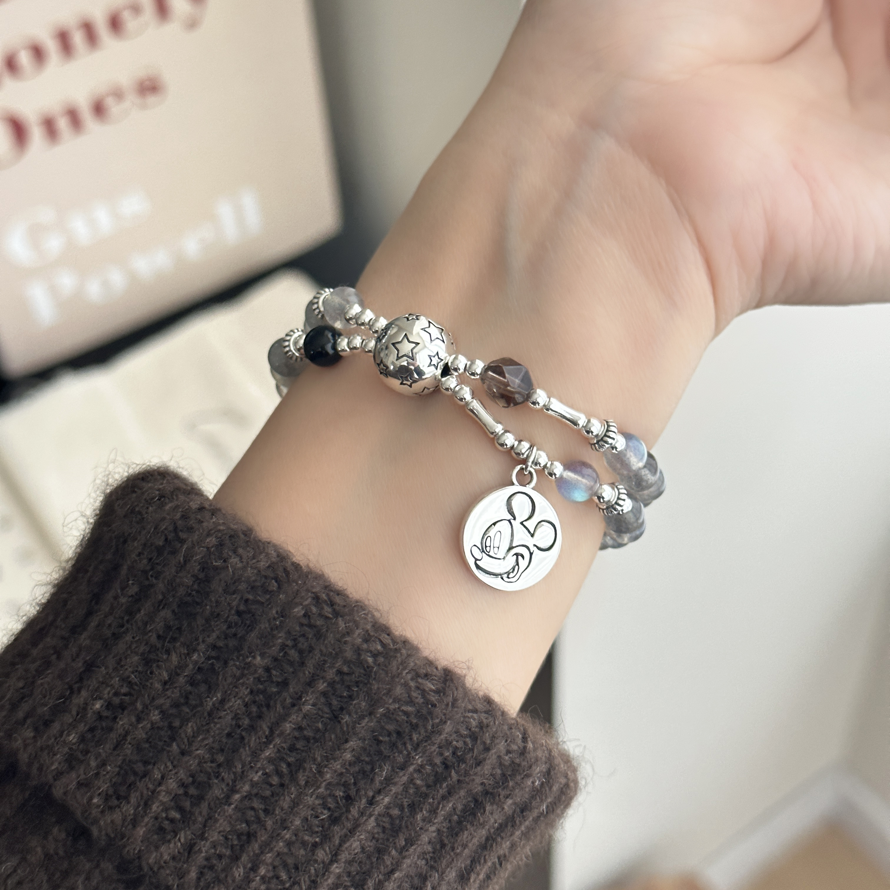 MISSJOJO米奇双层弹力绳银手链