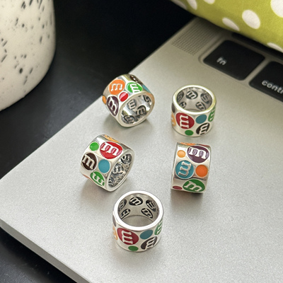 彩色m豆路路通S025纯银吊坠