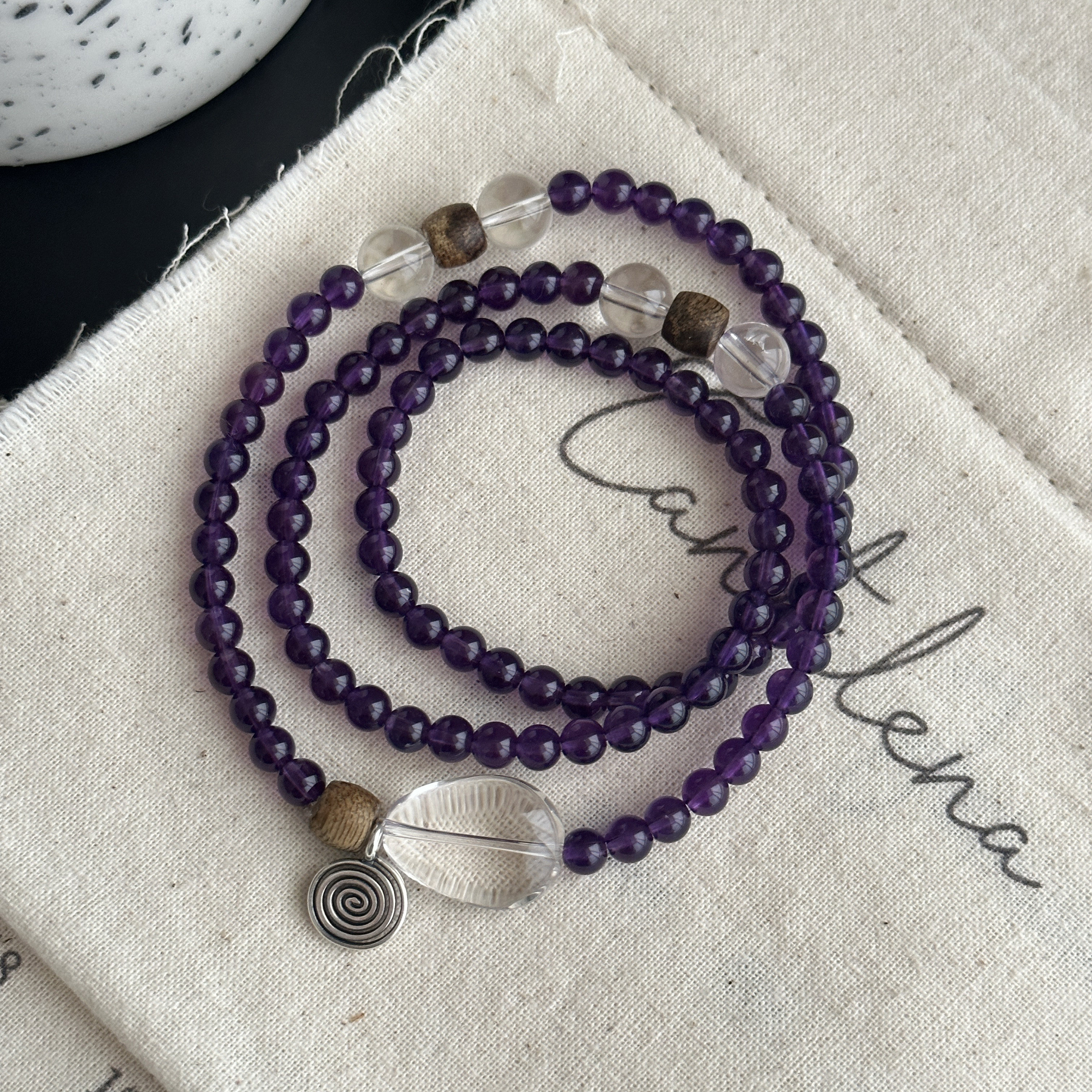 MISS JOJO原创设计时尚简约百搭气质女三层紫水弹力绳银手链 3980,饰品/流行首饰/时尚饰品新,银饰手链,淘宝优惠券,粉丝福利购,淘宝优惠卷