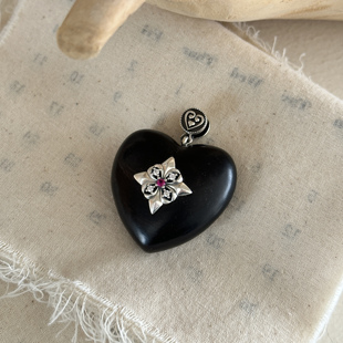 原创设计时尚 暴走甜心 女黑檀木桃心S925纯银吊坠 JOJO MISS