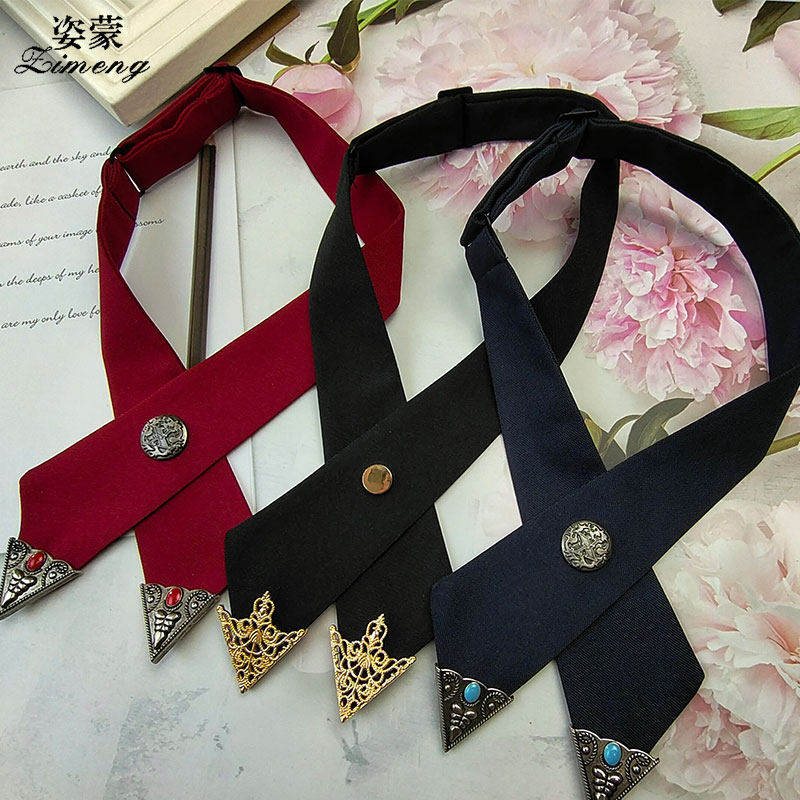 学士服十字交叉领结学生男女JK制服衬衫纯色学院风配饰蝴蝶结潮