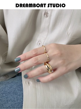 欧美不规则ins大戒指实心有质感