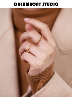 自制钛钢镀金极简几何DREAMBOAT