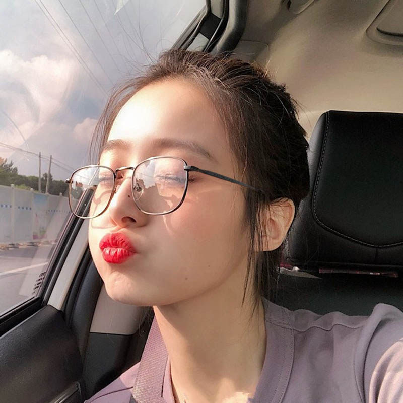 眼镜框网红款 超轻纯钛方框形近视眼镜女眼睛框镜架男可配有度数