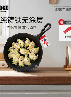 Lodge洛极 美国进口无涂层铸铁小煎锅23cm 煎炒焗烤全能 L6SK3