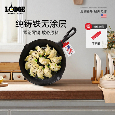 Lodge洛极 美国进口无涂层铸铁小煎锅23cm 煎炒焗烤全能 L6SK3