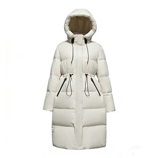 玉米专享 时尚 冬季 长款 百搭连帽收腰显瘦加厚羽绒服1217 新品