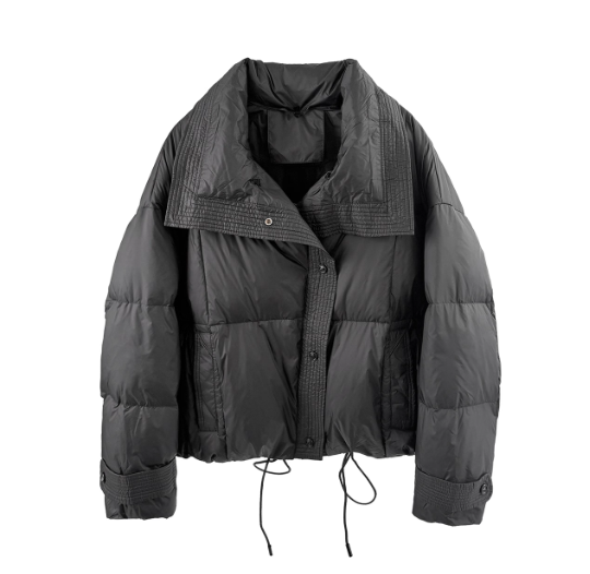 短款翻领百搭外套宽松羽绒服1278