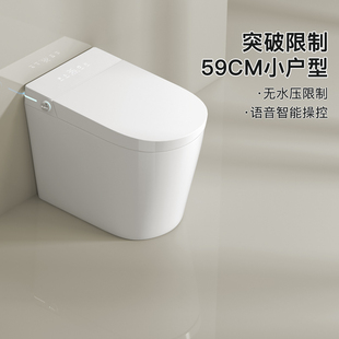 小户型全自动翻盖智能马桶一体式墙排后排59CM长电动小尺寸坐便器