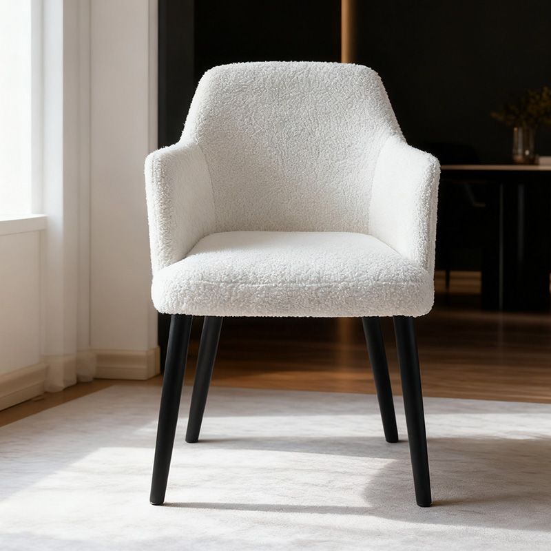 意式极简靠背椅子轻奢简约现代家用实木酒店包间会所扶手休闲餐椅