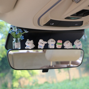 可爱小狗 电脑屏幕diy装饰品迷你桌面汽车摆件车内饰品后视镜装饰