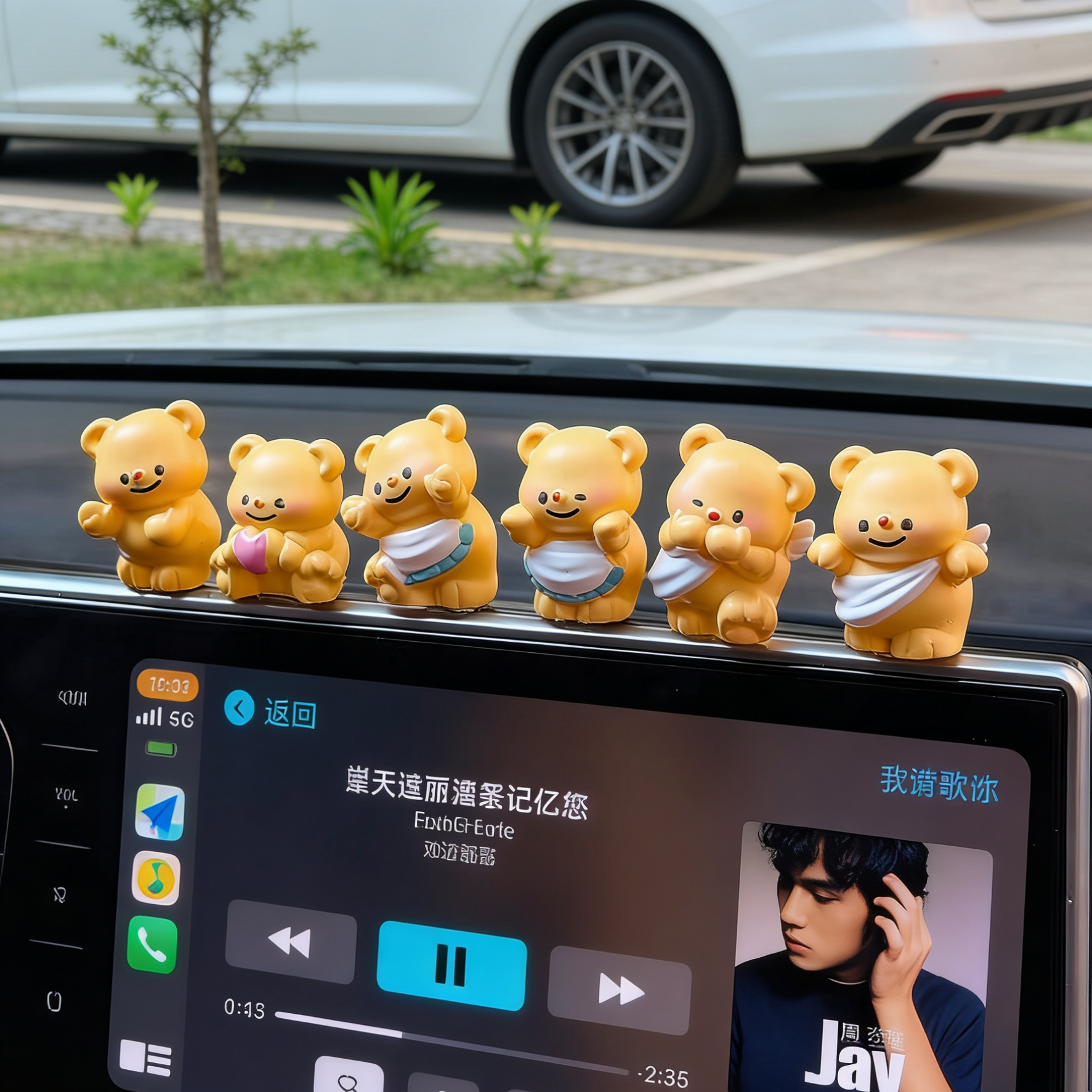 可爱爱心小熊 电脑屏幕diy装饰品迷你桌面汽车摆件车内后视镜装饰