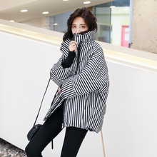 条纹棉衣 潮冬季 2019年新款 韩版 棉服女短款 反季 羽绒棉袄外套女冬装