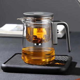 磁吸飘逸杯泡茶壶2025新款无杆一键下水高档办公茶具茶水分离杯子