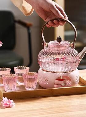粉色玻璃茶壶女士精致养生壶