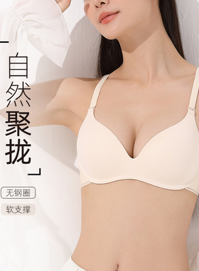内衣女文胸聚拢小胸春夏季胸罩收副乳防下垂大胸显小无痕无钢圈