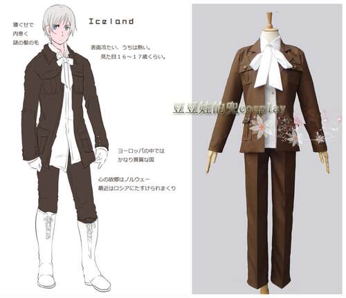 cosplay动漫游戏APH黑塔利亚国拟人 冰岛 cos服免邮定制