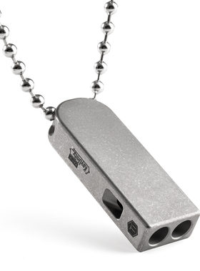 CooYoo酷友双管钛合金项链款口哨 户外求救求生高频爆音口哨 KA25