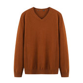 H家 时尚 撤柜 2025秋冬季 男士 百搭潮净色V领含羊毛长袖 针织衫