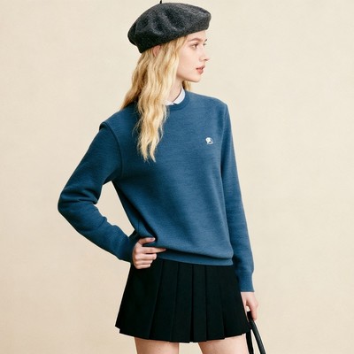 【H家】撤标撤柜！春秋女新款纯色刺绣印花双领保暖假两件针织衫