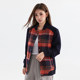 格子毛呢夹克 2025春秋女士简约休闲棒球领修身 H家 撤标撤柜